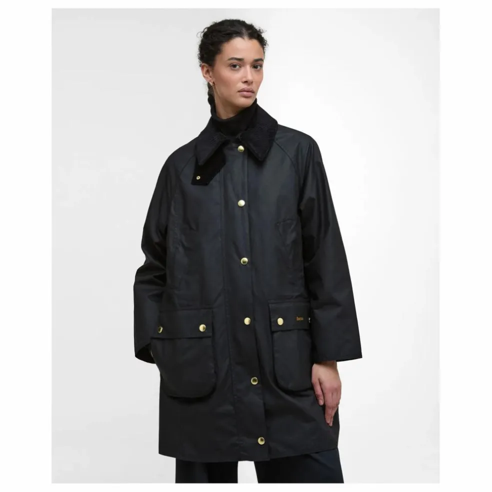 Veste Longue Beadnell Cirée | Noir
