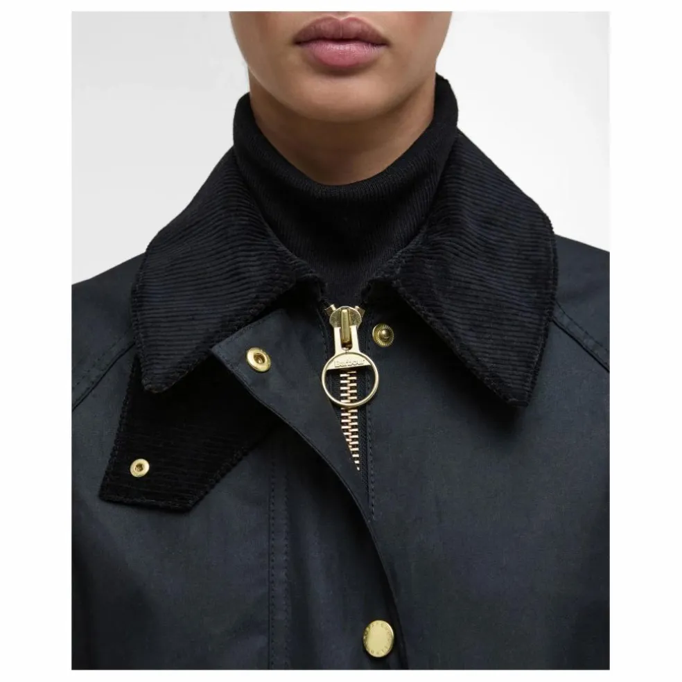 Veste Longue Beadnell Cirée | Noir