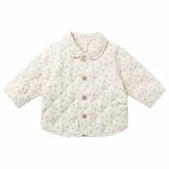 Veste Matelassée Fleurie Gaze de Coton Bio | Ecru
