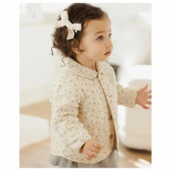 Veste Matelassée Fleurie Gaze de Coton Bio | Ecru