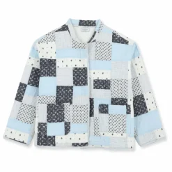 Veste Matelassée Patchwork | Bleu ciel