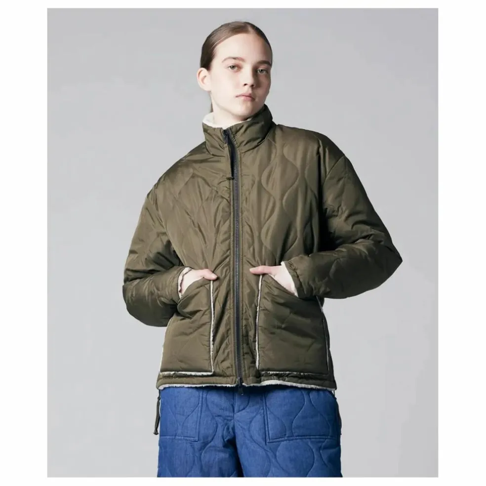 Veste Militaire Réversible Col Montant | Olive