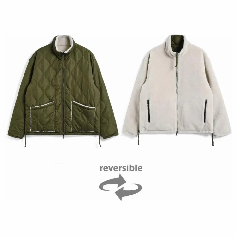 Veste Militaire Réversible Col Montant | Olive