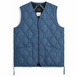 Veste Militaire Sans Manche Unisexe Col V | Bleu indigo