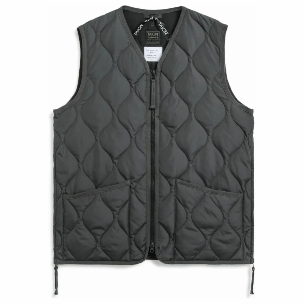 Veste Militaire Sans Manche Unisexe Col V | Charbon