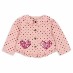 Veste Nola Cœurs Coton Bio | Rose