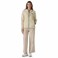 Veste Polaire à Capuche Retro Pile Fibres Recyclées | Beige