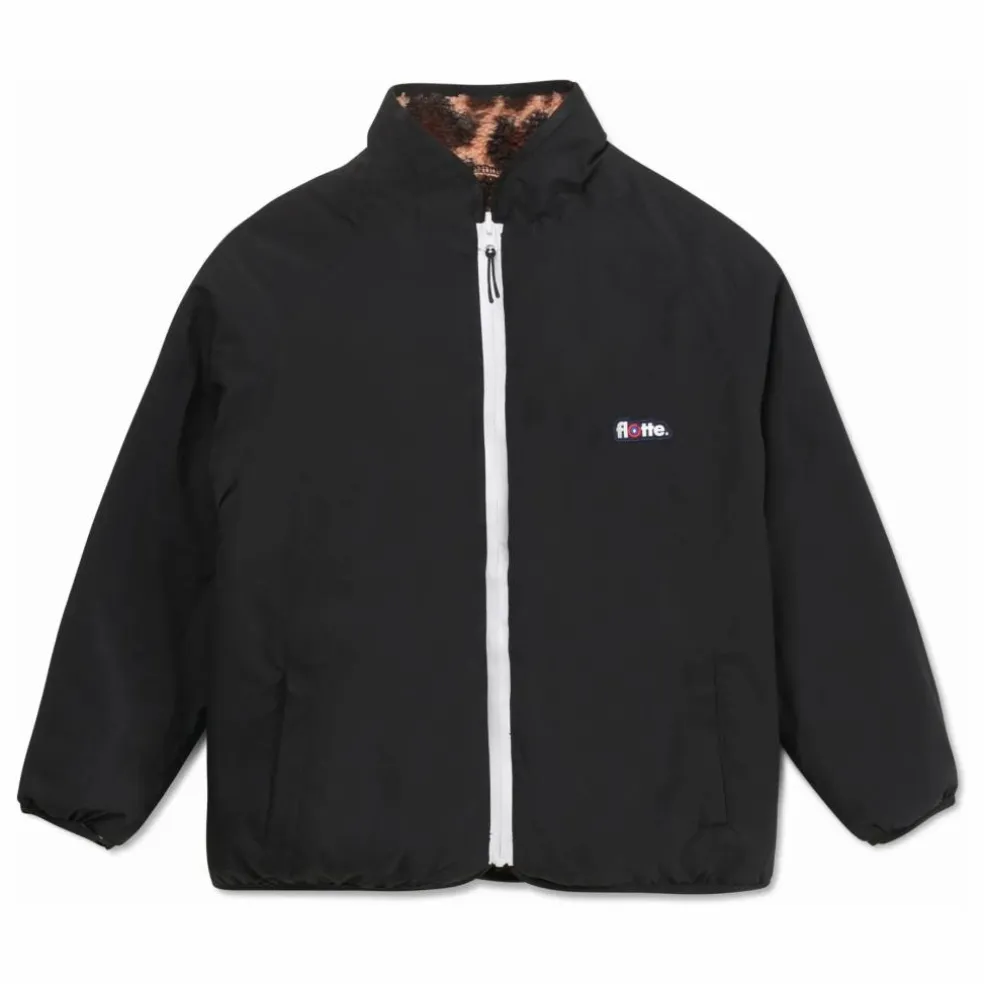 Veste Polaire Réversible Monceau Léopard Fibres Recyclées | Noir