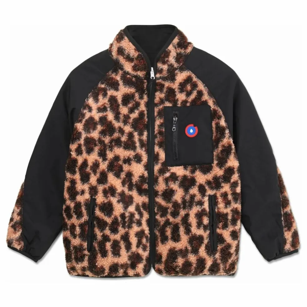 Veste Polaire Réversible Monceau Léopard Fibres Recyclées | Noir