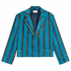 Veste Rayée Velours - Collection Femme | Bleu marine