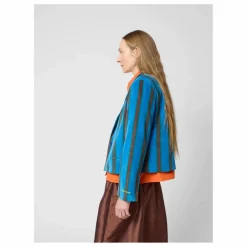 Veste Rayée Velours - Collection Femme | Bleu marine