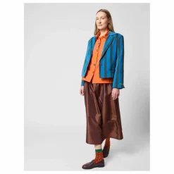Veste Rayée Velours - Collection Femme | Bleu marine