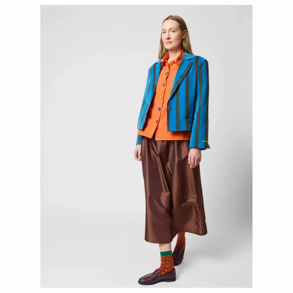 Veste Rayée Velours - Collection Femme | Bleu marine