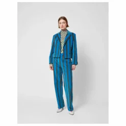Veste Rayée Velours - Collection Femme | Bleu marine