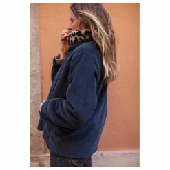 Veste Réversible Coton Velours Côtelé Brune - Collection Femme | Bleu