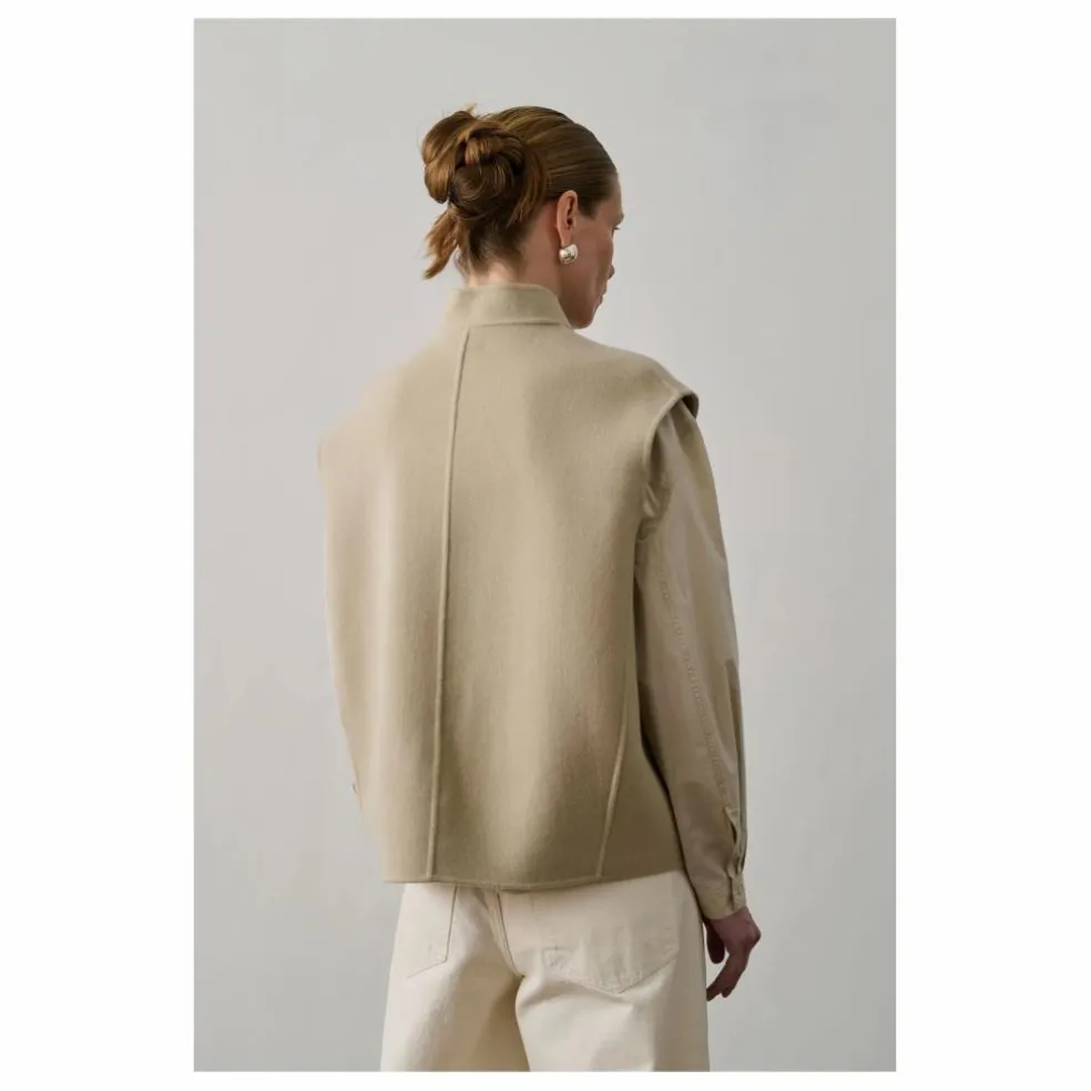 Veste Sans Manches Adeline Laine | Craie
