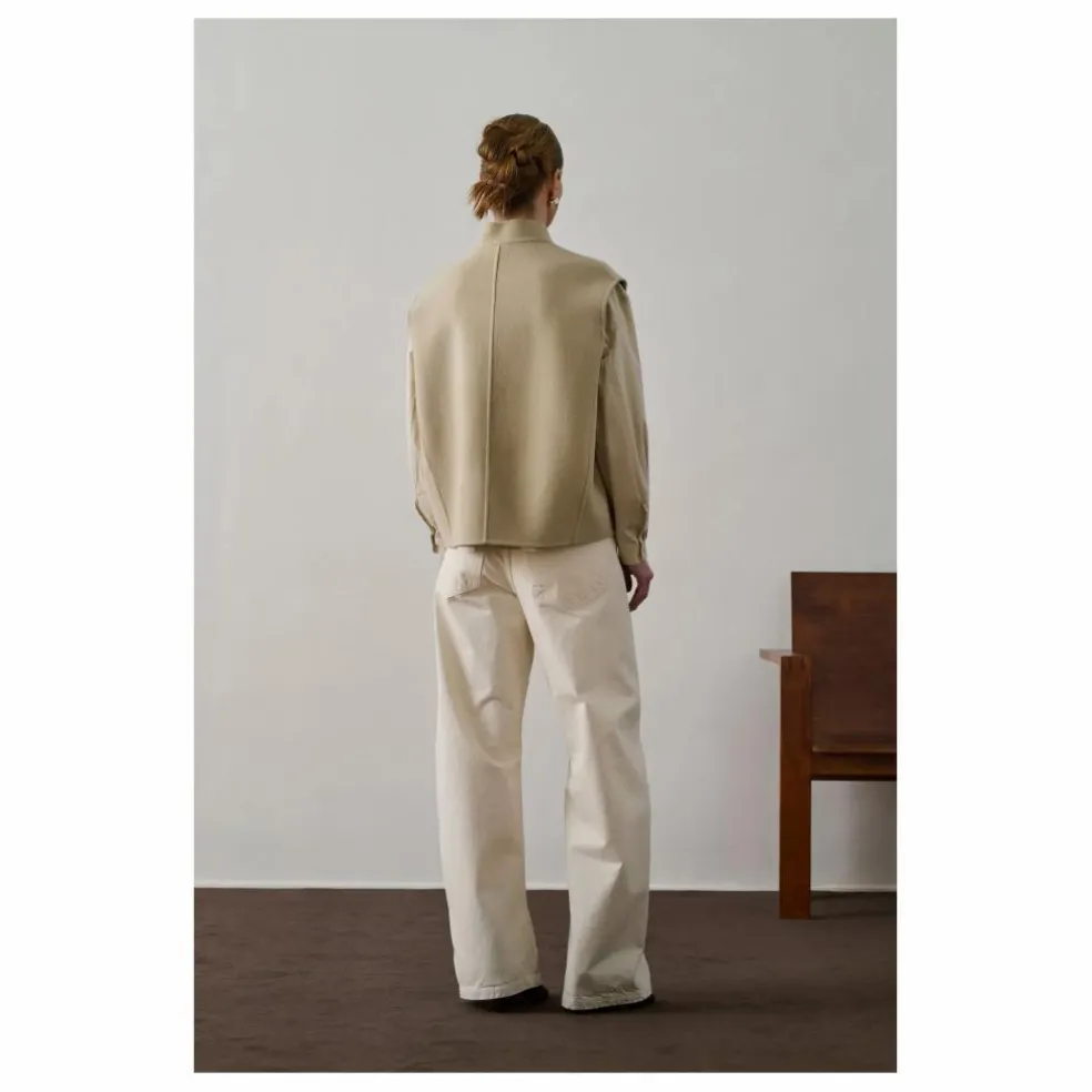Veste Sans Manches Adeline Laine | Craie