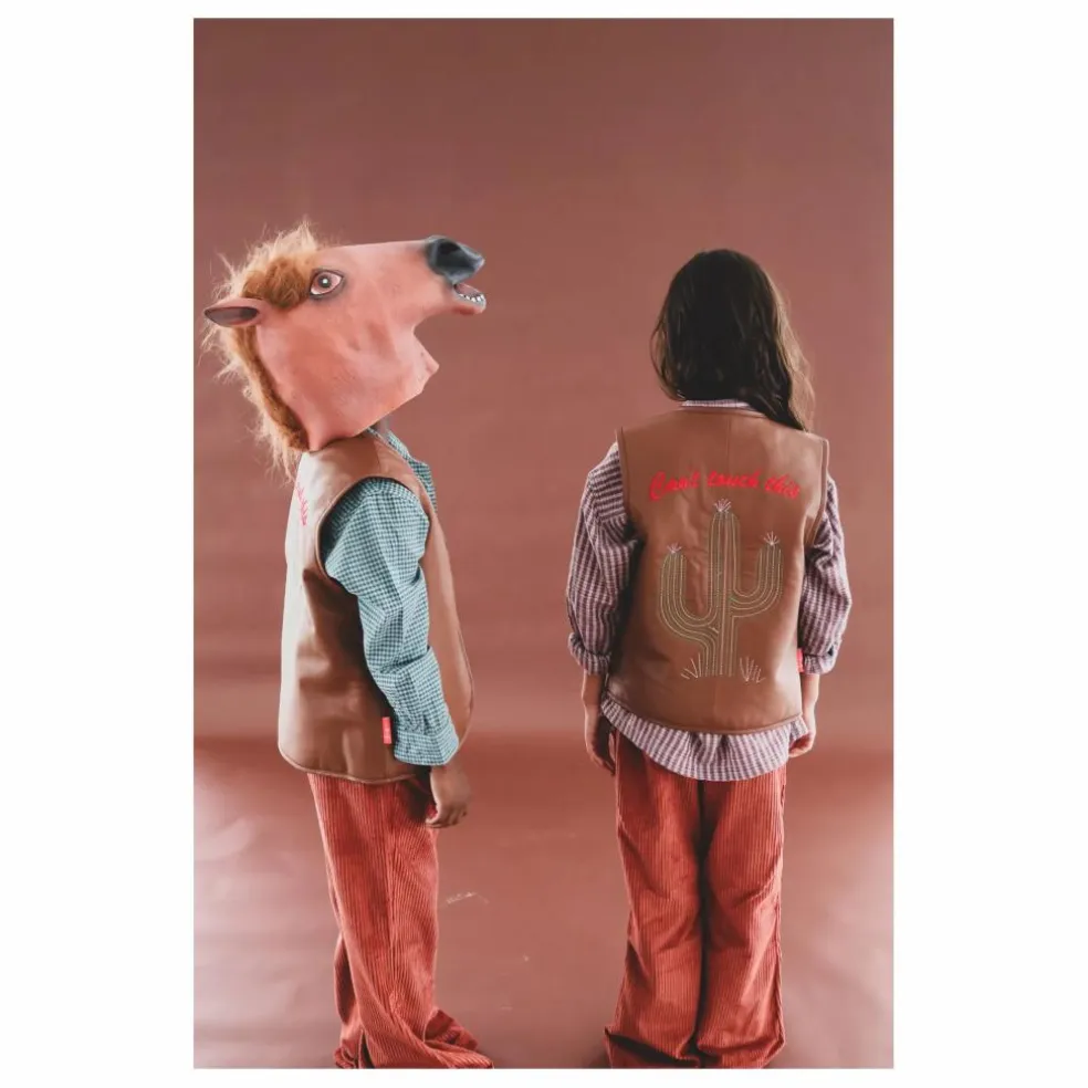 Veste Sans Manches Can't Touch This Cuir Nappa | Noisette