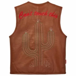 Veste Sans Manches Can't Touch This Cuir Nappa | Noisette