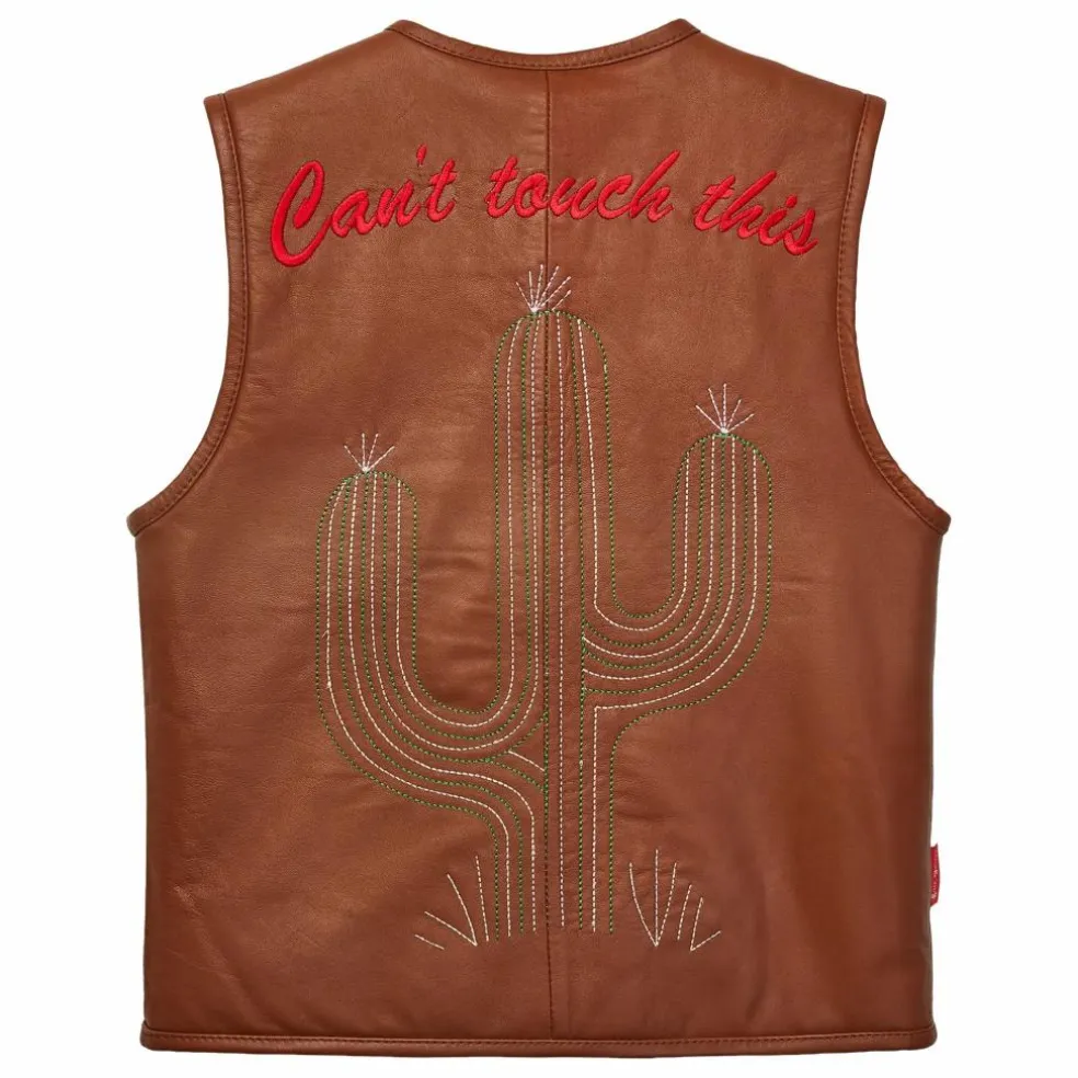 Veste Sans Manches Can't Touch This Cuir Nappa | Noisette