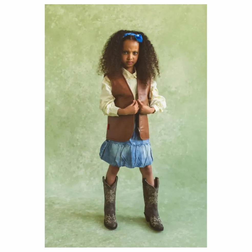Veste Sans Manches Can't Touch This Cuir Nappa | Noisette