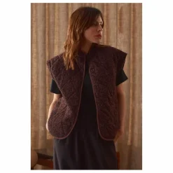 Veste Sans Manches Charlie Léopard Double Gaze de Coton - Collection Femme | Chocolat