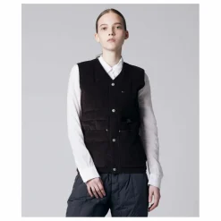Veste Sans Manches Col V Button Neck | Marron