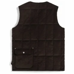 Veste Sans Manches Col V Button Neck | Marron