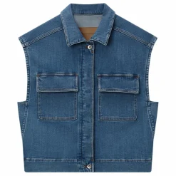 Veste Sans Manches Denim | Bleu