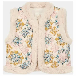 Veste Sans Manches Façon Fourrure Librane Coton Bio | Crème