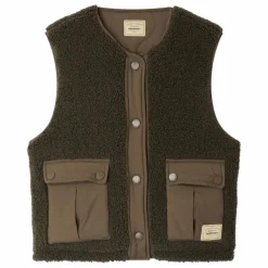 Veste Sans Manches Façon Sherpa Junior | Vert foncé