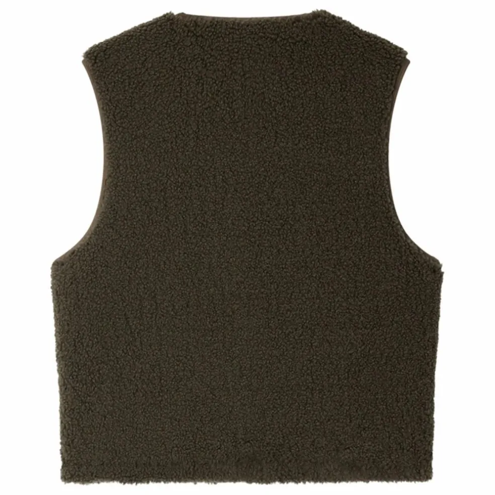 Veste Sans Manches Façon Sherpa Junior | Vert foncé