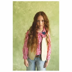 Veste Sans Manches Hold Ya Horses Cuir Nappa | Crème