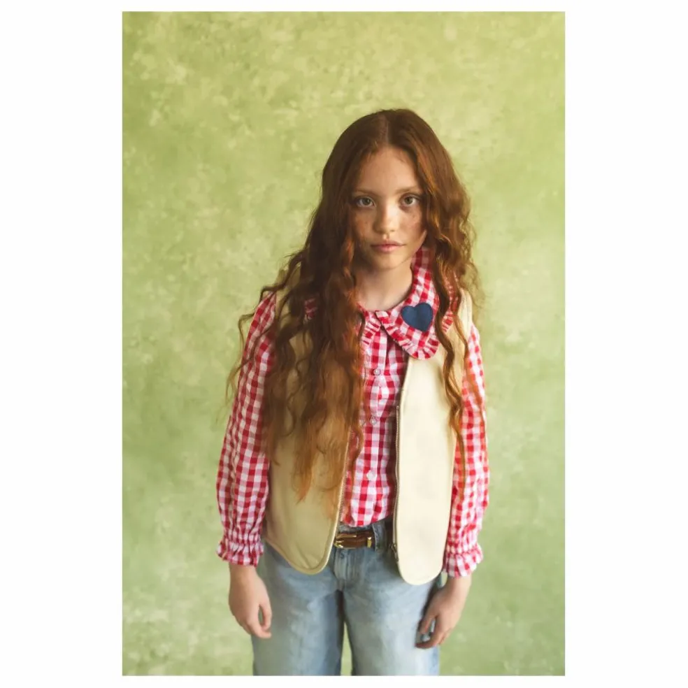 Veste Sans Manches Hold Ya Horses Cuir Nappa | Crème