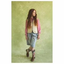 Veste Sans Manches Hold Ya Horses Cuir Nappa | Crème