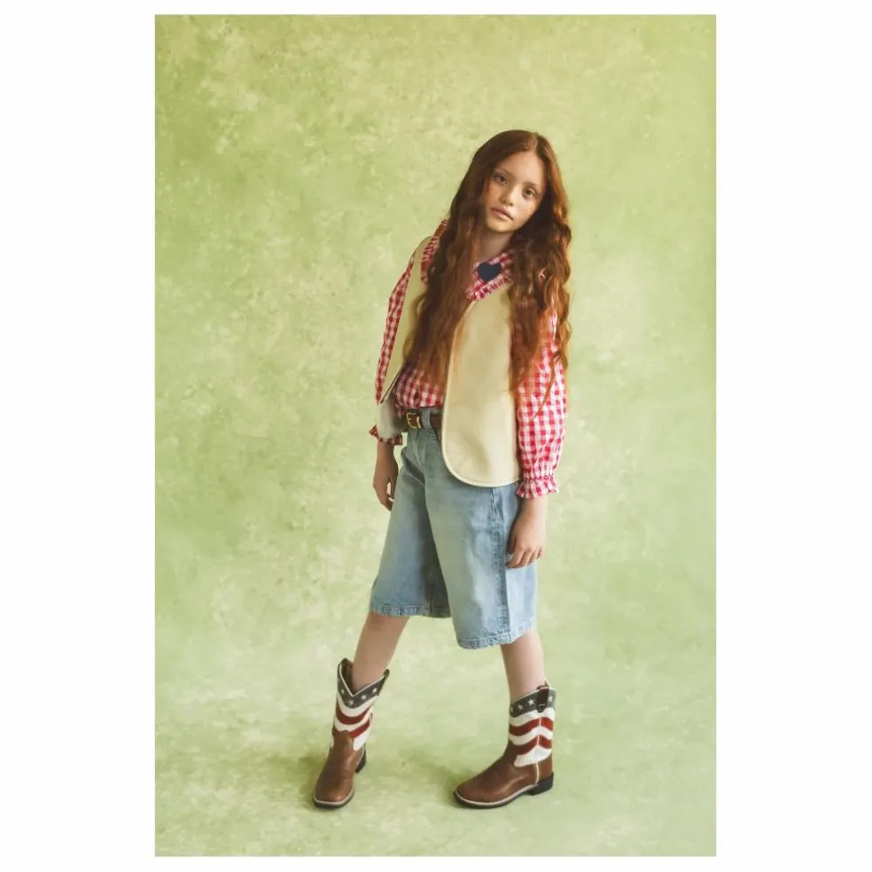 Veste Sans Manches Hold Ya Horses Cuir Nappa | Crème