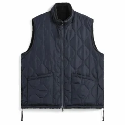 Veste Sans Manches Militaire Réversible Col Montant | Bleu marine - Noir