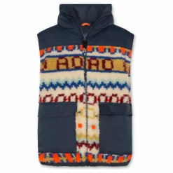 Veste Sans Manches Réversible Façon Sherpa Jum | Bleu marine