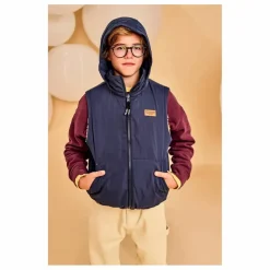 Veste Sans Manches Réversible Façon Sherpa Jum | Bleu marine