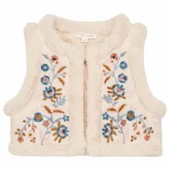 Veste Sans Manches Réversible Façon Fourrure Librana Coton Bio | Crème