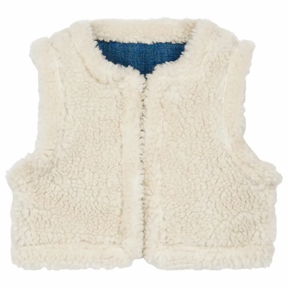 Veste Sans Manches Réversible Façon Fourrure Librana | Bleu jean