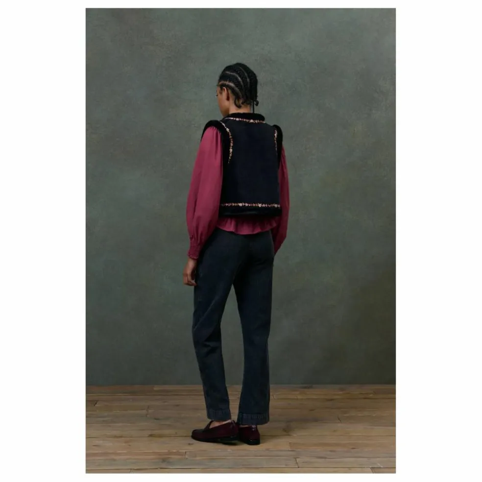 Veste Sans Manches Réversible Renée Velours - Collection Femme | Noir