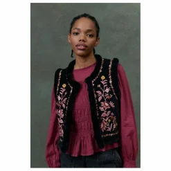 Veste Sans Manches Réversible Renée Velours - Collection Femme | Noir