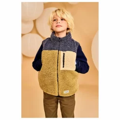 Veste Sans Manches Réversible Façon Sherpa Teddy | Vert olive