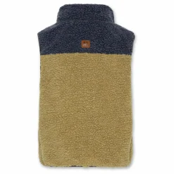 Veste Sans Manches Réversible Façon Sherpa Teddy | Vert olive