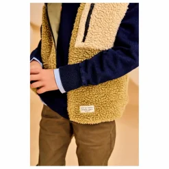 Veste Sans Manches Réversible Façon Sherpa Teddy | Vert olive