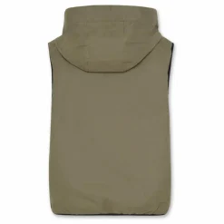 Veste Sans Manches Réversible Façon Sherpa Teddy | Vert olive