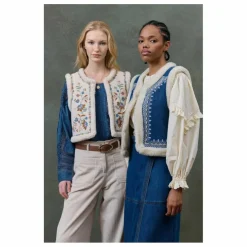 Veste Sans Manches Réversible Renée Double Gaze Coton Bio - Collection Femme | Crème
