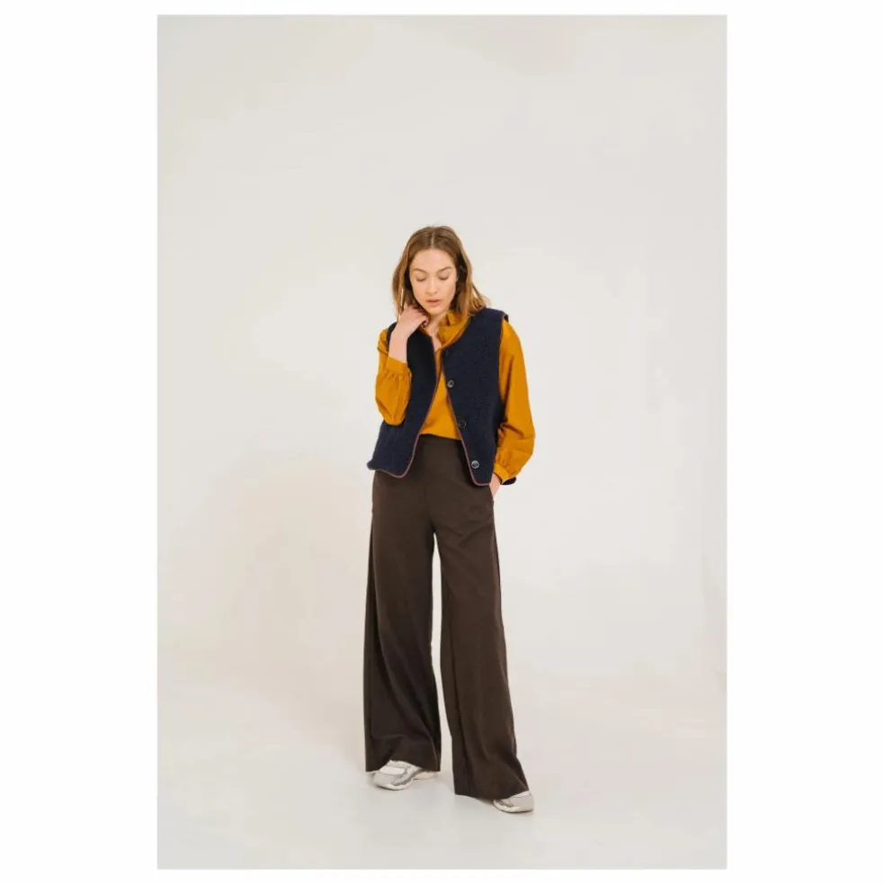 Veste Sans Manches Salyna Laine Vierge | Bleu marine