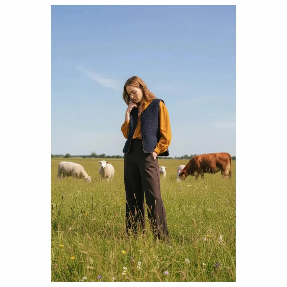 Veste Sans Manches Salyna Laine Vierge | Bleu marine